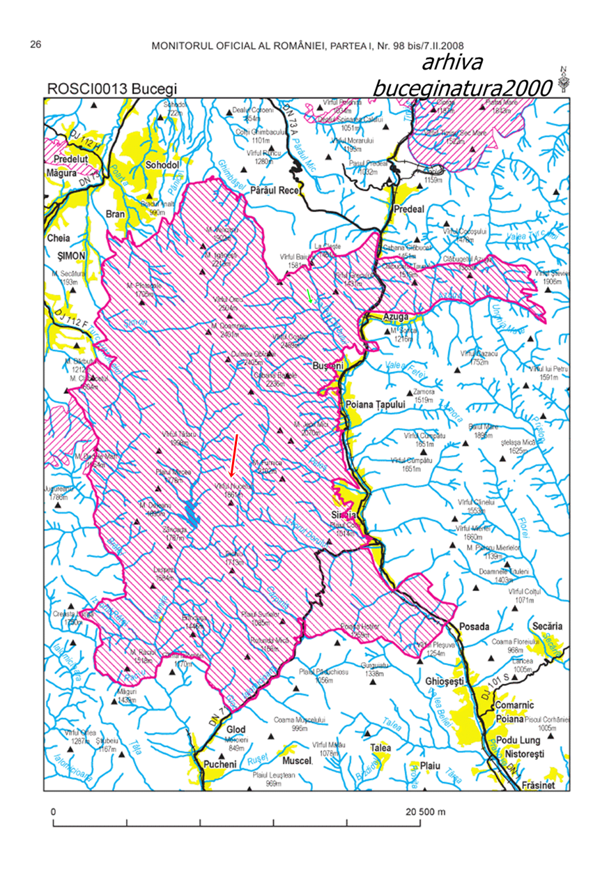 Harta Sit Natura 2000 Bucegi